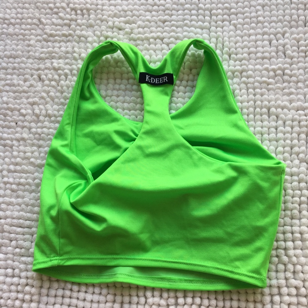 [carbon 38] k-deer lime green sports bra - Picture 4 of 5